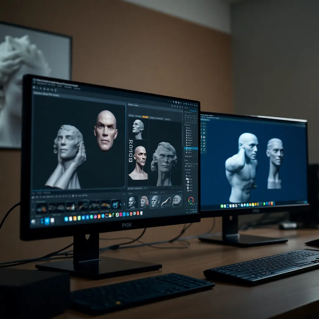 Comparativa de software de modelado 3D en pantallas de ordenador