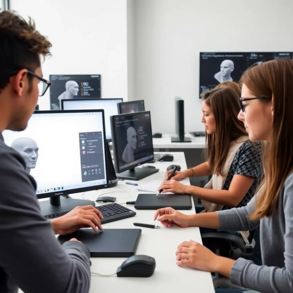 Especialista en topología optimizando la malla de un personaje 3D en Blender