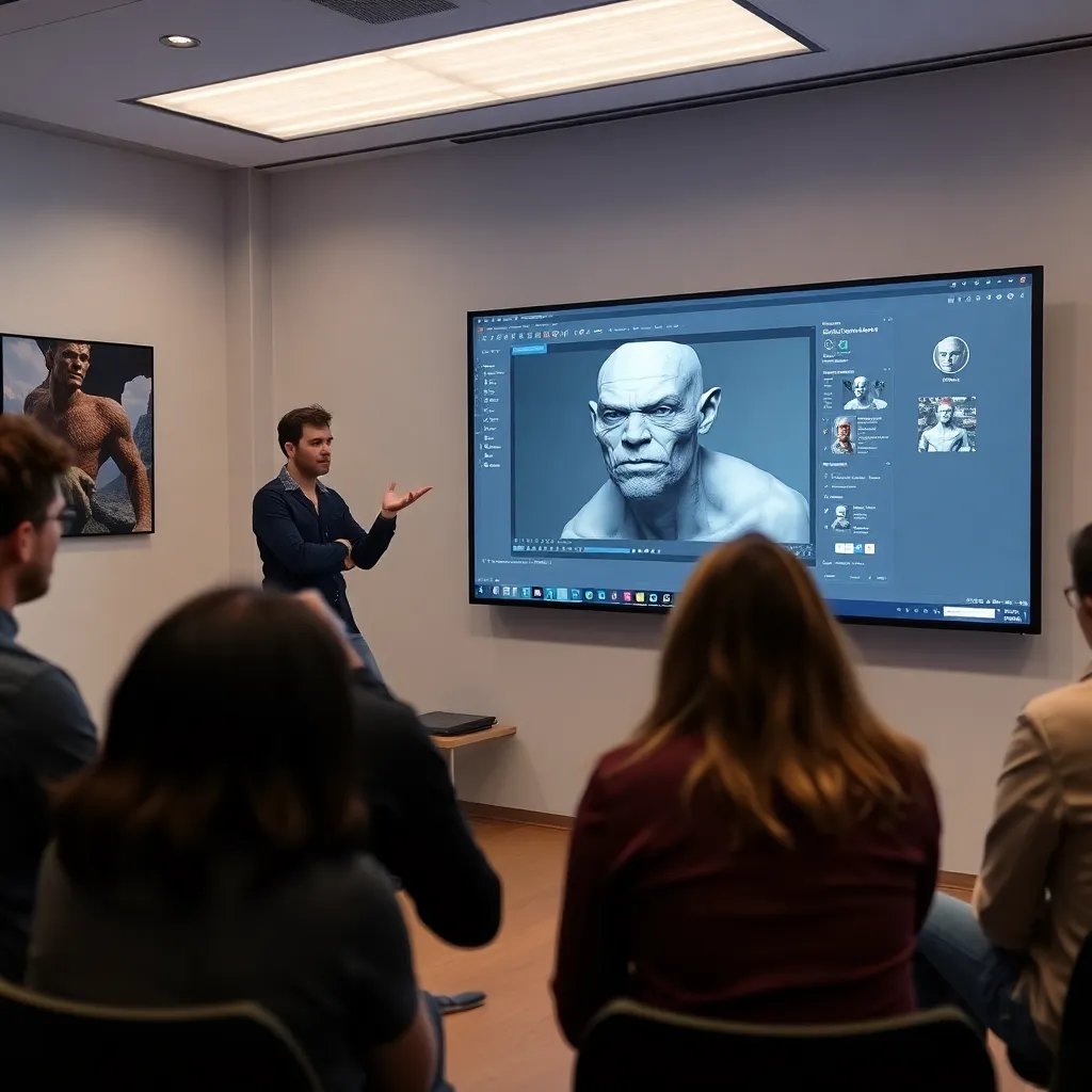 Estudiante español siguiendo curso online de modelado 3D desde casa con múltiples monitores