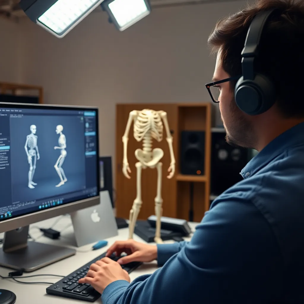 Software de modelado 3D en pantalla de ordenador en estudio español