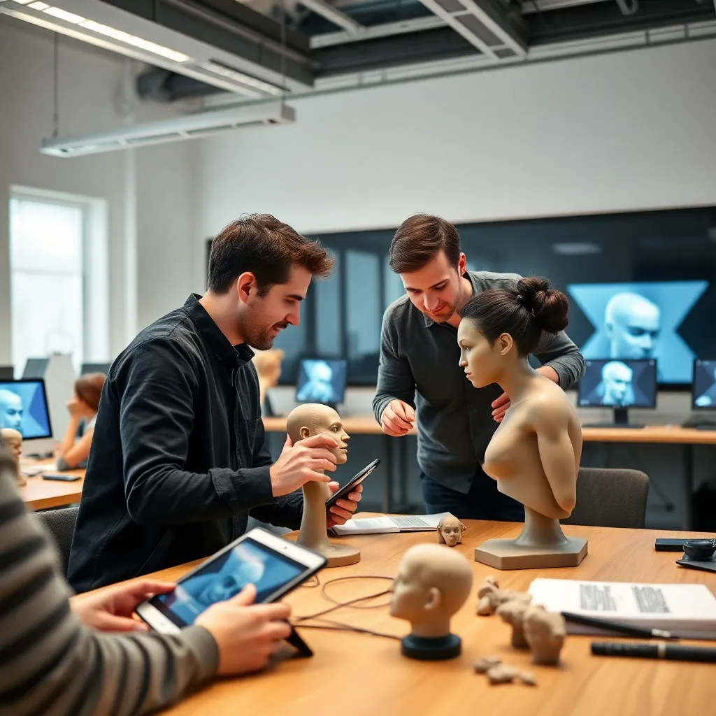 Artista digital español trabajando en un modelo 3D de personaje en su estudio