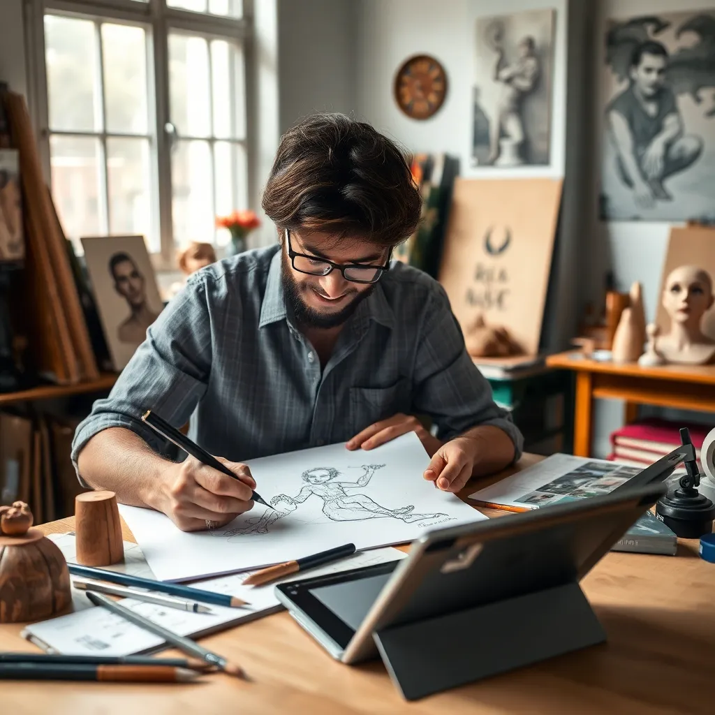 Estudio de diseño 3D español con artistas trabajando en diferentes softwares