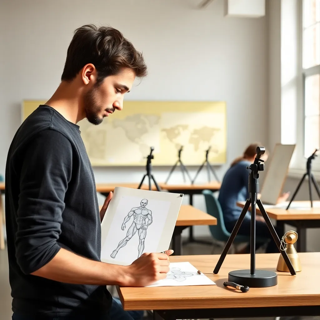 Profesional español de diseño 3D trabajando en estudio