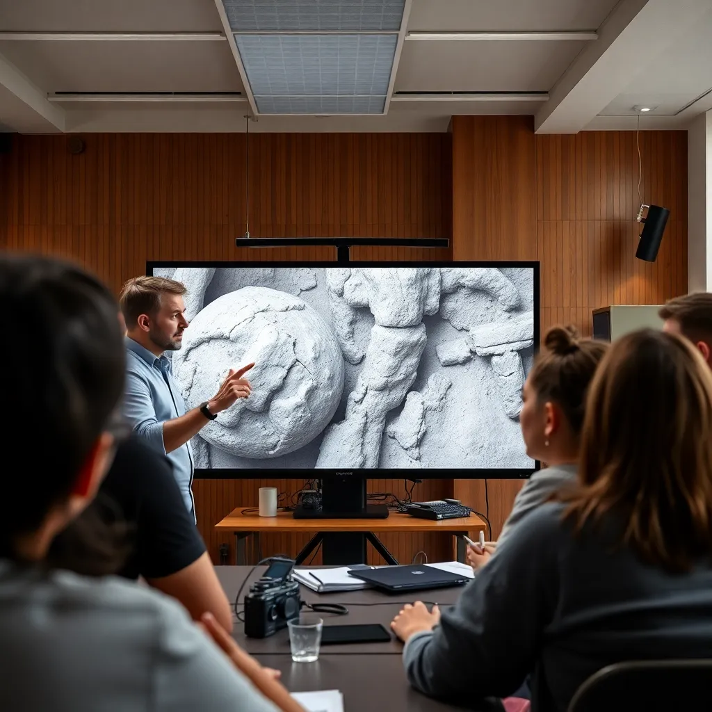 Profesor español enseñando técnicas de texturizado a estudiantes