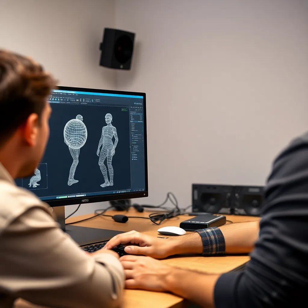 Estudiante trabajando en un estudio profesional como parte de prácticas